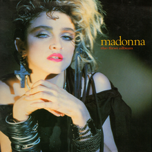 Bìa phiên bản tái phiên bản năm 1985 trên toàn cầu, mang tên Madonna: The First Album