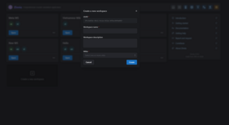 Create Workspace Modal (Dark Mode)