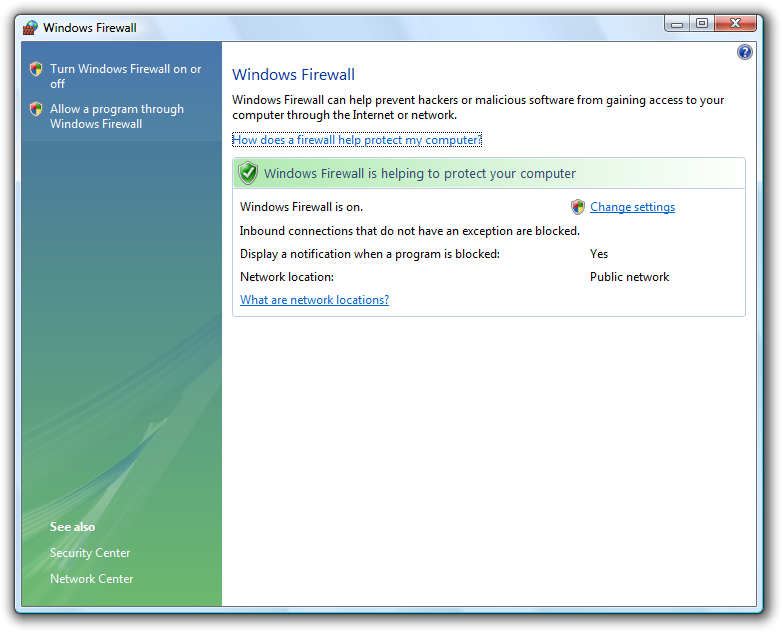 Windows security centre. Брандмауэр Windows Vista. Межсетевой экран виндовс. Работа Firewall в Windows. Проектирование и внедрение использования Windows Firewall..