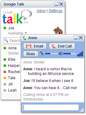 Google Talk的截圖