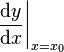 \left.\frac{\mathrm{d}y}{\mathrm{d}x}\right|_{x=x_0}