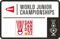 2022年世界青年羽毛球錦標賽: 獎牌榜, 團體賽, 個人賽