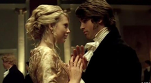 Taylor Swift and Justin Gaston in a scene from the "Love Story" music video