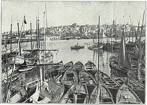 Konstantinopel: Blick vom Hafen über das Goldene Horn auf Galata.