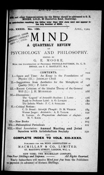 File:Mind-a quarterly review of psychology and philosophy, vol33, no130 (1924).djvu