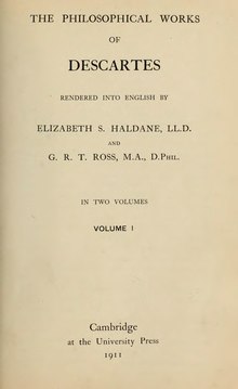 The Philosophical Works of Descartes - Haldane and Ross (Vol. 1) - 1911.djvu