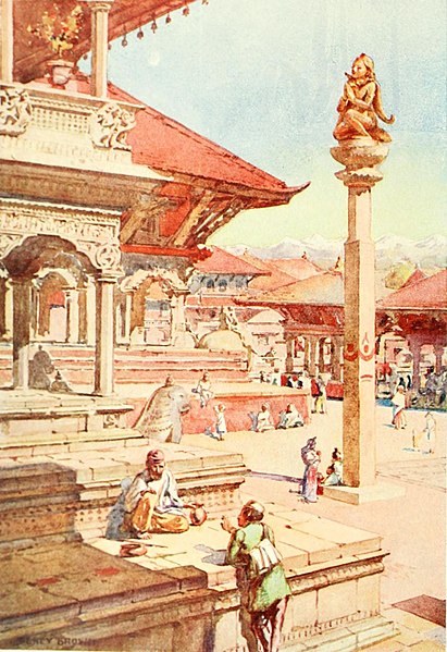 File:A corner of the Durbar Square, Patan (frontispiece).jpg