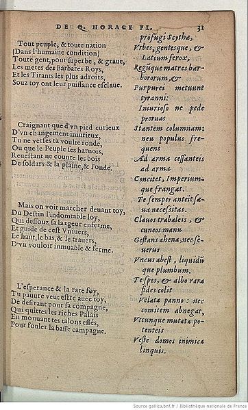 Fichier:Horace - Odes, traduction Mondot, 1579 (p95).jpg