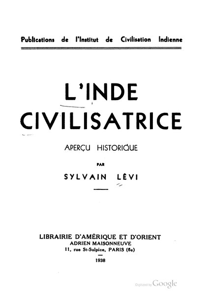 Fichier:Lévi - L’Inde civilisatrice, 1938.djvu