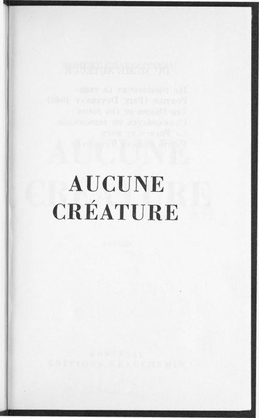 Fichier:Charbonneau - Aucune créature, 1961.djvu