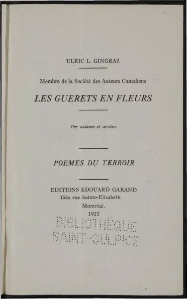 Fichier:Gingras - Les Guérêts en fleurs, poèmes du terroir, 1925.djvu