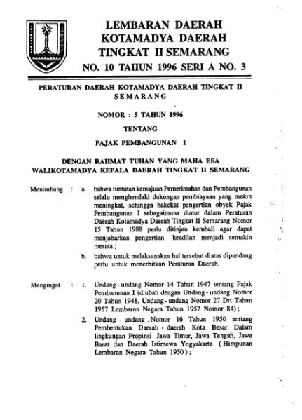 Berkas:PERDA SEMARANG NO 5 TH 1996.djvu