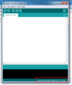 After both selections are made, you should see the model number and port on the bottom right side of the Arduino window.