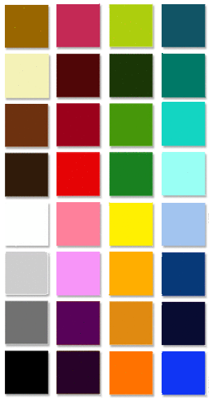 graphic showing a grid of many different colors