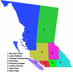 Die Regionen British Columbias