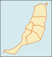 Placeringskort over øen Fuerteventura