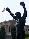 Rocky statue outside the Philadelphia Museum of Art at 2600 Benjamin Franklin Pkwy.